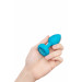 Анальна пробка з вібрацією та каменем B-Vibe - Vibrating Jewel Plug S/M, синя