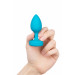 Анальна пробка з вібрацією та каменем B-Vibe - Vibrating Jewel Plug S/M, синя