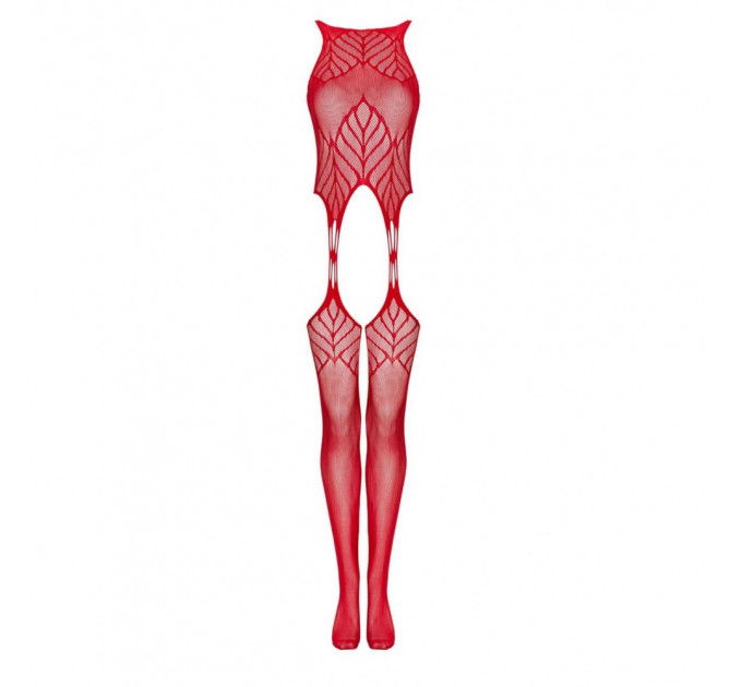 Бодистокинг с открытым доступом с узором Obsessive N122 красный, S/M/L