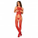 Бодистокинг с открытым доступом с узором Obsessive N122 красный, S/M/L