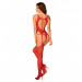 Бодистокинг с открытым доступом с узором Obsessive N122 красный, S/M/L