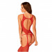 Бодистокинг с открытым доступом с узором Obsessive N122 красный, S/M/L