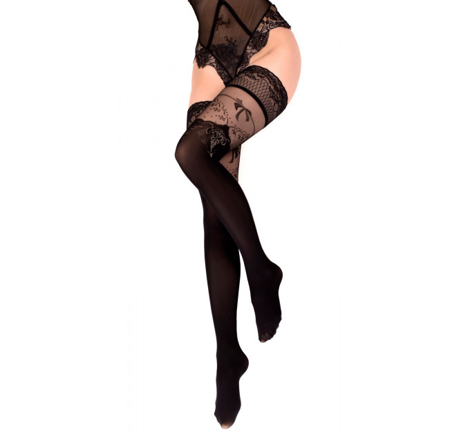 Чулки Ballerina's Secret с декоративными бантиками, черные, L/XL