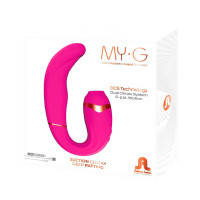 Подвійний вібратор з вакуумною стимуляцією Adrien Lastic My G PINK