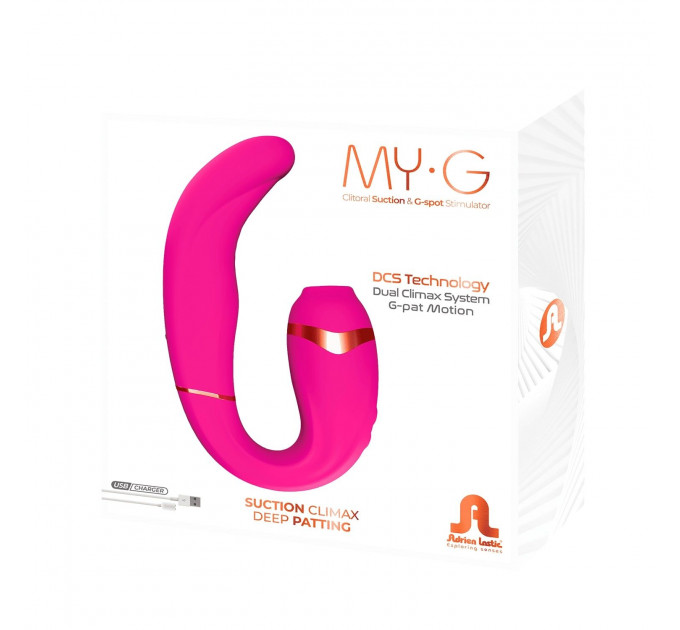 Двойной вибратор с вакуумной стимуляцией Adrien Lastic My G PINK