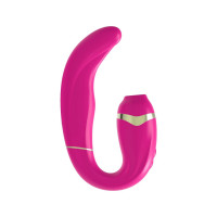 Подвійний вібратор з вакуумною стимуляцією Adrien Lastic My G PINK
