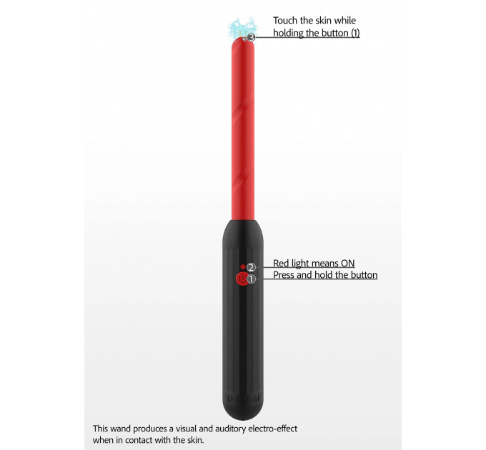 Электростимулятор Стик Taboom Prick Stick Electro Shock Wand красно-черный, 34 см
