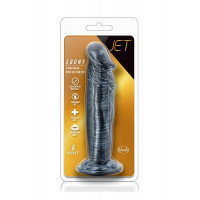 Фаллоимитатор реалистичный Blush Jet Ebony с присоской, черного цвета, 16.5 см