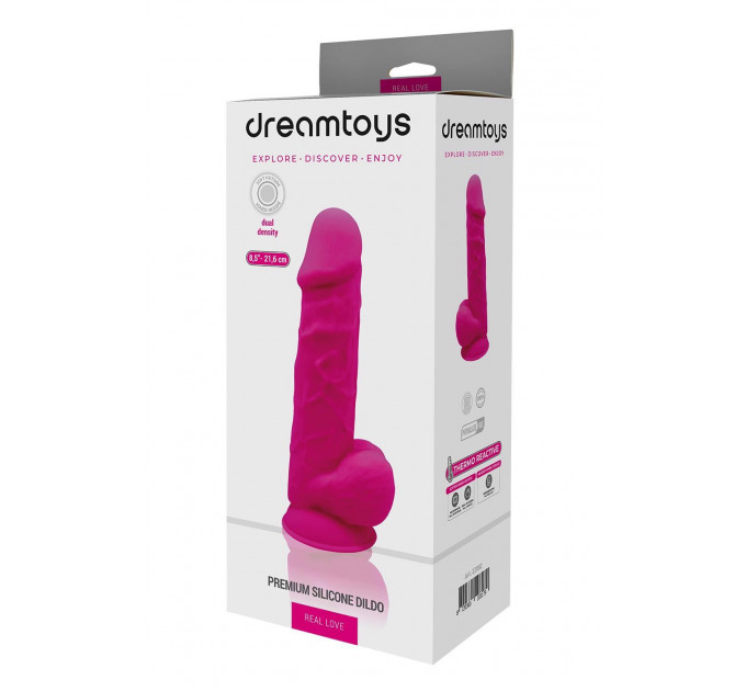 Фаллоимитатор реалистичный Dreamtoys Real Love на присоске с мошонкой, розовый