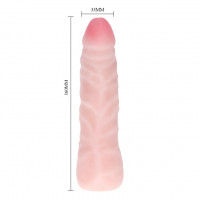 Фаллоимитатор с хребтом Super Excitement Sextoy, без мошонки, бежевый, 16 см