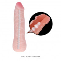 Фаллоимитатор с хребтом Super Excitement Sextoy, без мошонки, бежевый, 16 см