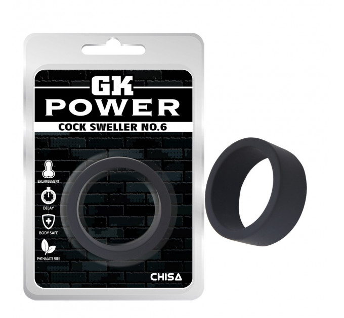 Кільце ерекційне Chisa GK Power Cock Sweller №6, чорне