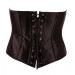 Корсет с открытым бюстом Cottelli Collection Corset Open Cup со шнуровкой, черный, M
