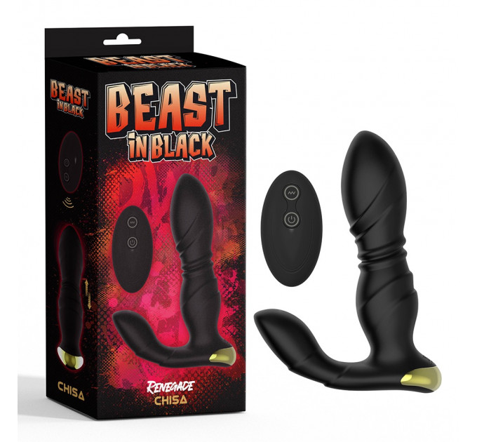 Масажер простати Chisa Beast in Black Renegade з вібрацією та поштовхами, чорний