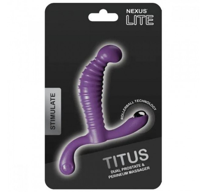 Масажер простати рельєфний Nexus Titus фіолетовий, 9.2 х 3.2 см