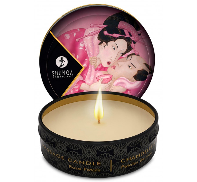 Массажная свеча Shunga Mini Massage Candle Roses с ароматом розы, 30 мл