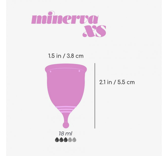 Менструальная чаша, Crushious Minerva розовая 5.5 х 3.8 см, размер XS