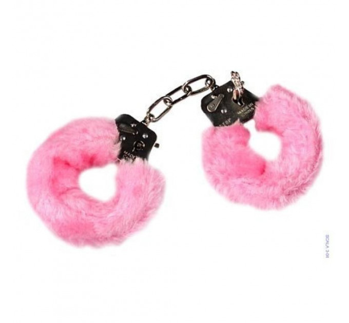 Наручники с мехом Dream toys Metal Handcuff, розовый