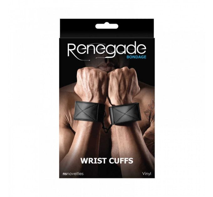 Наручники на запястья, черные RENEGADE BONDAGE WRIST CUFFS BLACK