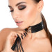 Нашийник широкий з підвіскою-пензликом Kinky Diva Collar Me!, чорно-сріблястий