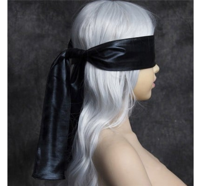Повязка на глаза глянцевая DS Fetish, 150 см х 7.5 см, черная