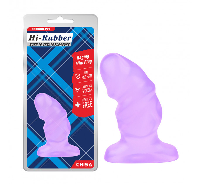 Рифленная анальная пробка Chisa Hi-Rubber Raging Mini Plug, фиолетовая