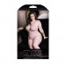 Комбинезон кружевной, с интимным доступом Sheer Fantasy, розовый, Queen Size