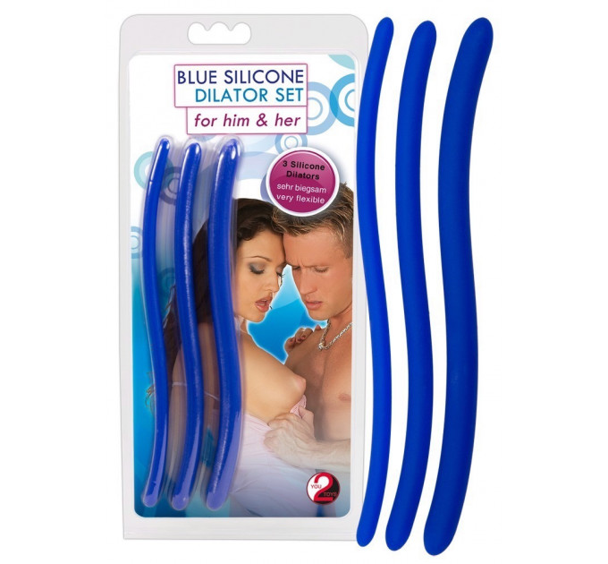 Стимуляторы уретры You2Toys Silicone Dilator Set волнообразной формы, синие, 3 шт.