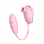 Вакуумный стимулятор клитора с виброяйцом High End Suction Love Egg PINK