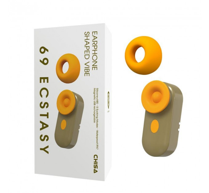 Вакуумный стимулятор в виде наушника Сhisa 69 ECSTASY серо-оранжевый