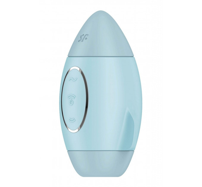 Вакуумный вибратор двойного действия в виде Ракеты Satisfyer Mission Control, голубой