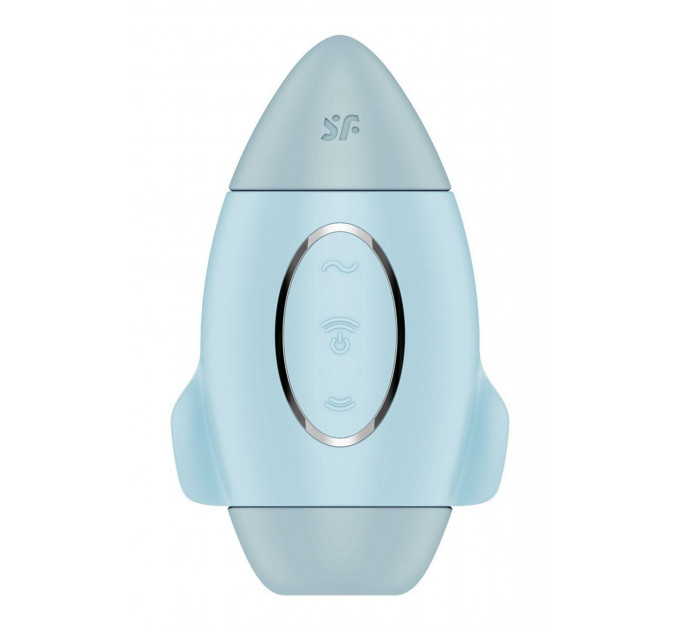 Вакуумный вибратор двойного действия в виде Ракеты Satisfyer Mission Control, голубой