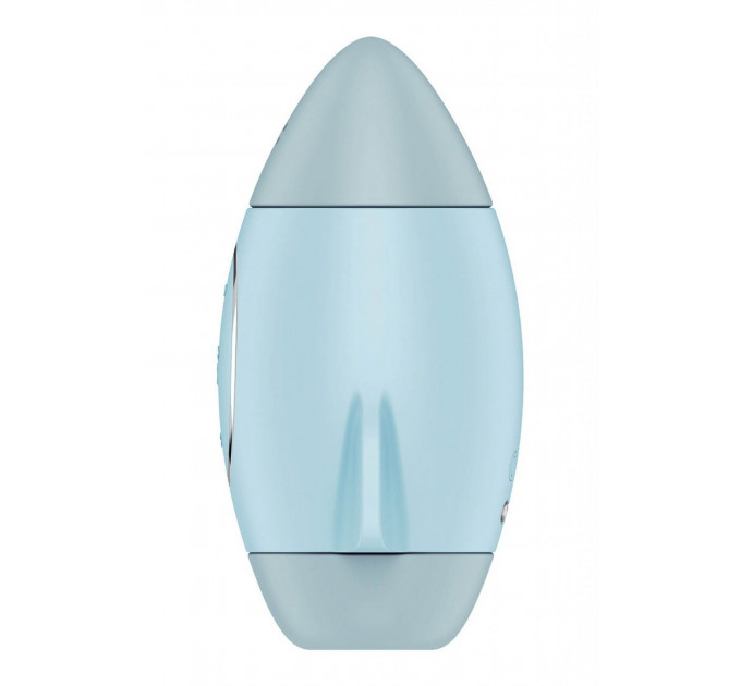 Вакуумный вибратор двойного действия в виде Ракеты Satisfyer Mission Control, голубой