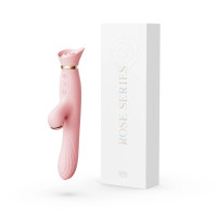 Вібратор з підігрівом і вакуумною стимуляцією ZALO ROSE RABBIT PINK