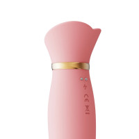 Вібратор з підігрівом і вакуумною стимуляцією ZALO ROSE RABBIT PINK