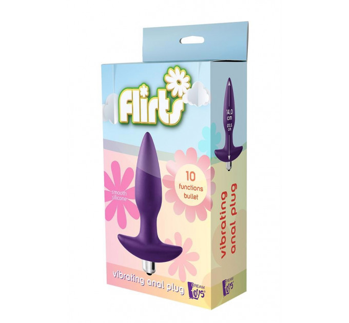 Вибрирующая анальная пробка Dream Toys Flirts, фиолетовая