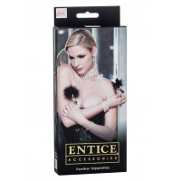 Затискачі для сосків з пір'ям California Exotic Novelties, чорні