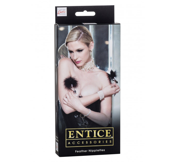 Зажимы для сосков с перьями California Exotic Novelties, черные