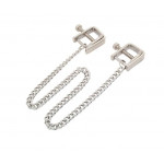Зажимы на соски DS Fetish Nipple clamps iron L square silver 82,5 g