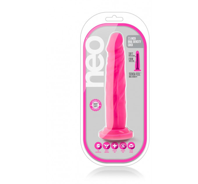 Фаллоимитатор NEO 7.5INCH DUAL DENSITY COCK NEON PINK