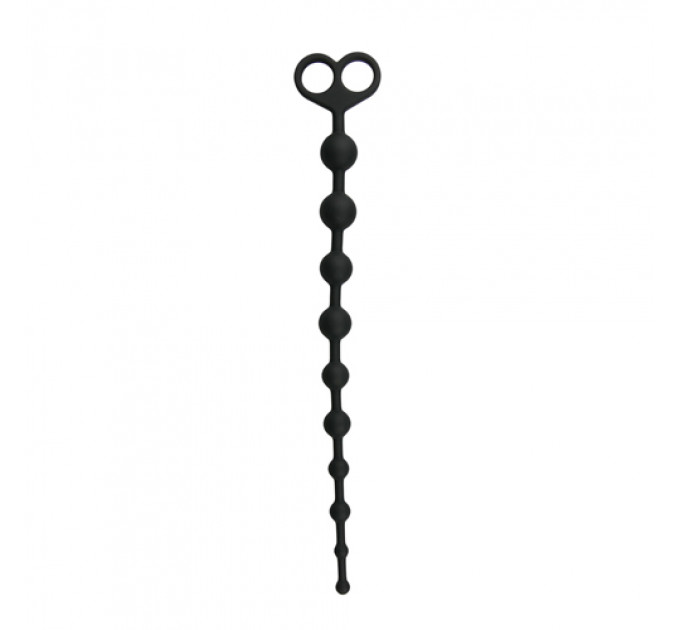 ET106BLK Анальные бусы Long Anal Beads черные, 33.5 см x 2.5 см