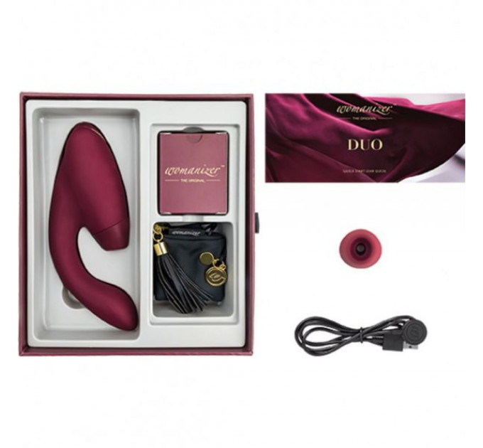 Інноваційний Безконтактний Стимулятор Womanizer Duo Bordeaux, Бордовый