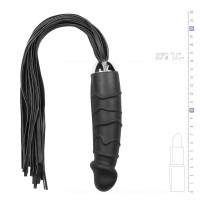 Фаллоимитатор реалистичный Easytoys с прикрепленным флогером, черный Flogger Dildo