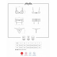 Комплект Obsessive Heartina 3 pcs set L / XL Червоний