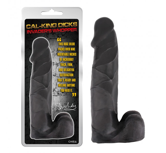 Фаллоиммитатор из киберкожи Chisa Cal-king Dicks Invader's Whopper гигантский, черный