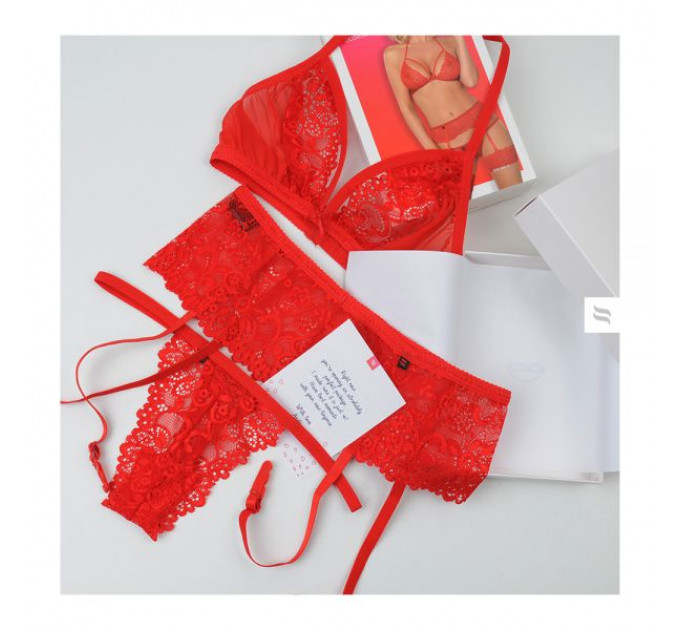 Комплект Obsessive 838-SEG-3 SET L/XL красный