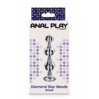 Анальная елка S . металлическая с камнем Diamond Star Beads ToyJoy
