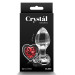 Анальная пробка прозрачная NS Novelties Crystal Hear стеклянная с красным сердцем, M