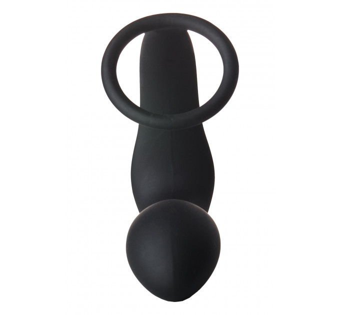 Анальна пробка з еррекційним кільцем FANTASSTIC VIBRATING ANAL PLUG WITH COCKRING BLACK