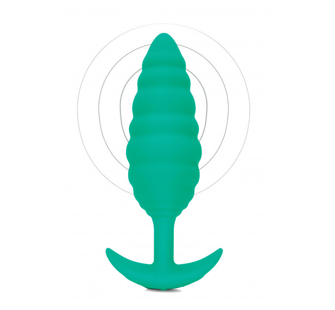 Анальна пробка з вібрацією, рельєфна B-VIBE-TEXTURE PLUG TWIST, зелена